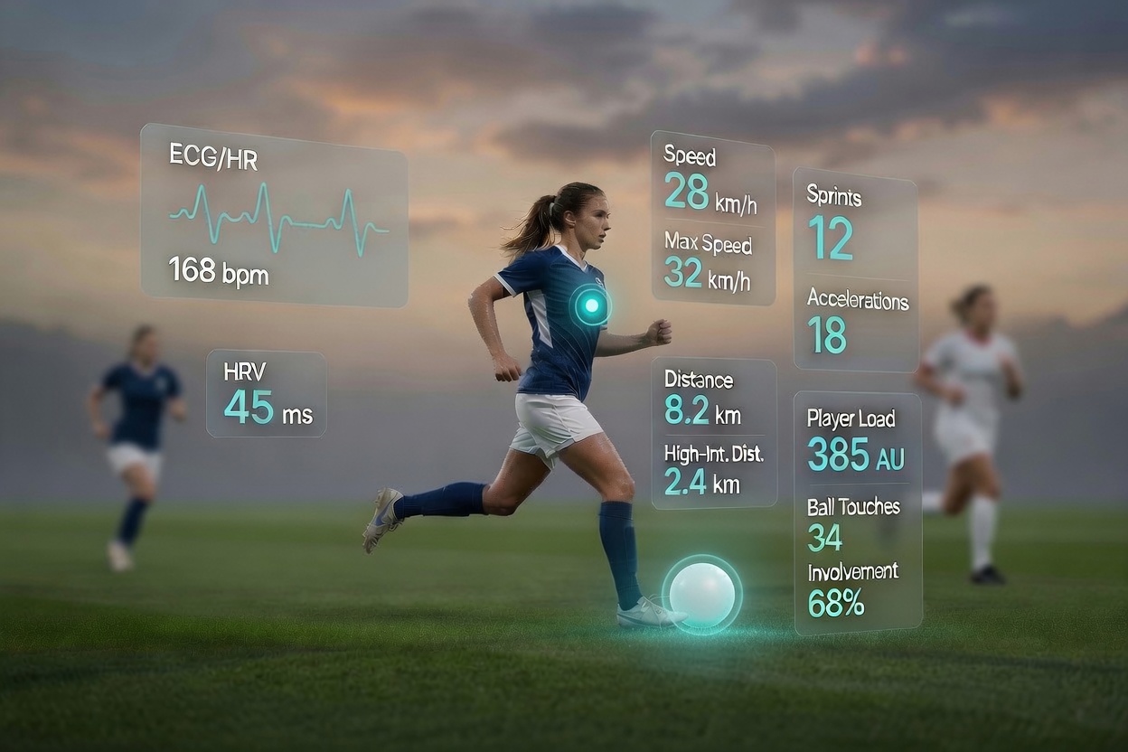 Chest sensors with biometric and performance data overlays